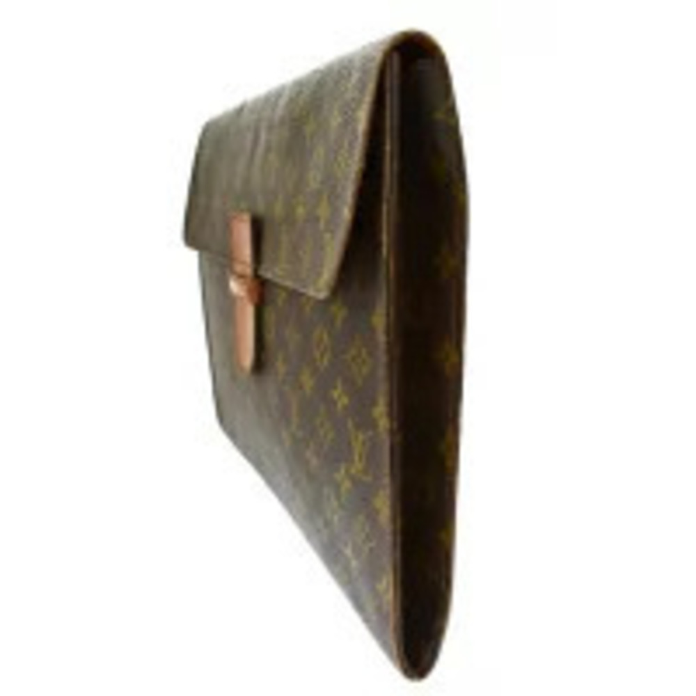 Louis Vuitton stre Leather Bag Monogram Clutch Pochette Brown